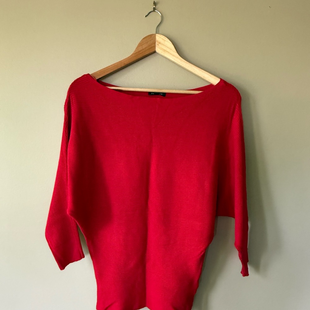 Dynamite Vibrant Red Crew Neck Sweater